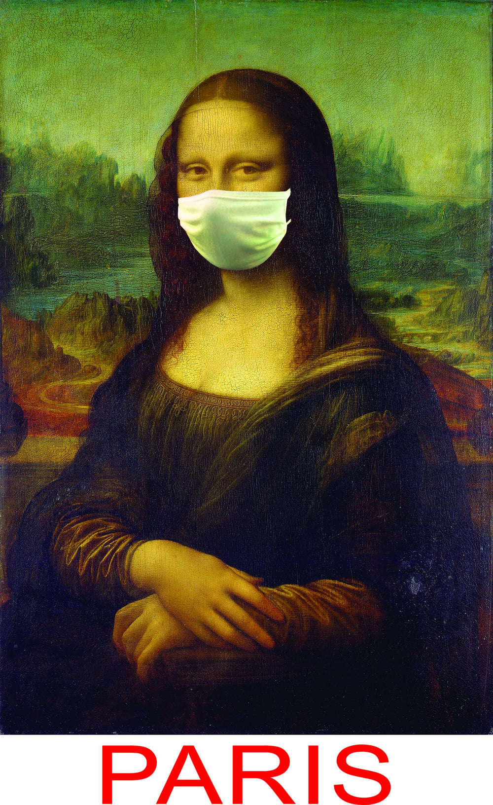Tee shirt Mona Lisa la Joconde avec masque