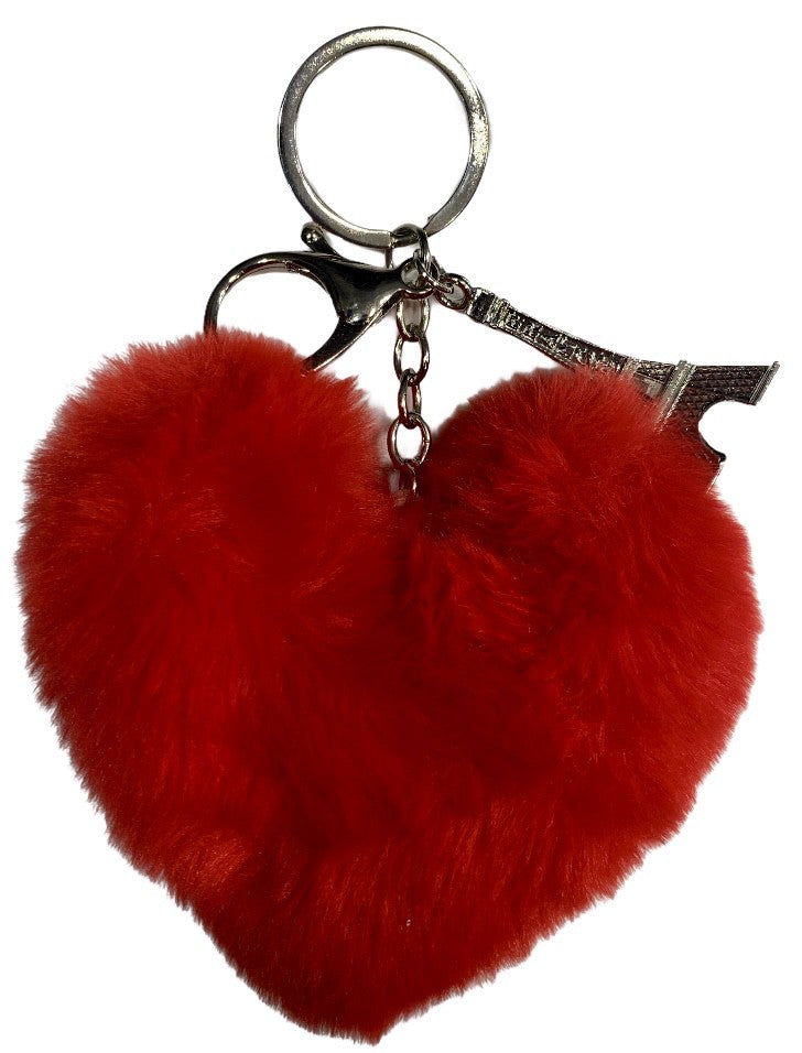 Porte clés Tour Eiffel peluche cœur rouge