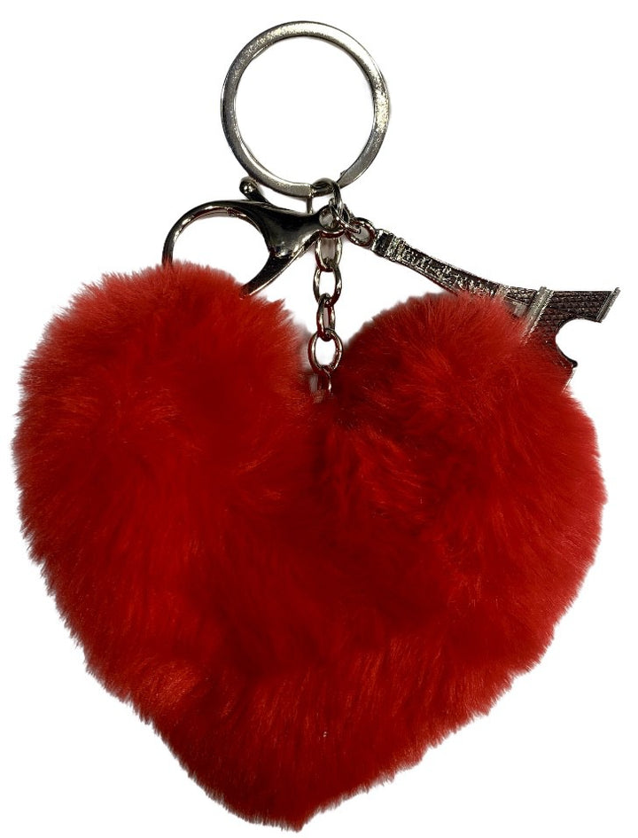 Porte clés Tour Eiffel peluche cœur rouge
