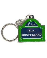 Paris street name plate keychain