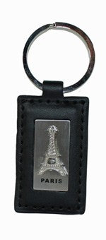 Porte clés Paris tour eiffel cuir noir