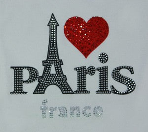 Tshirt Femme Paris cœur strass