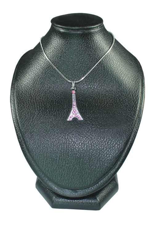 Collier Tour Eiffel strass roses