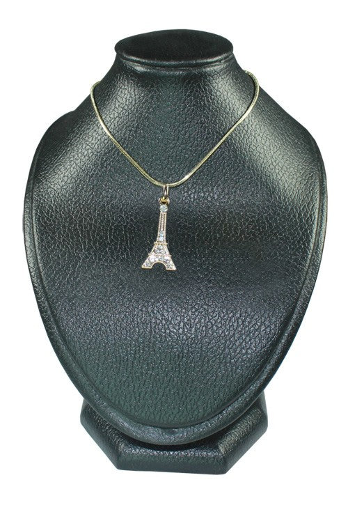 Collier Tour Eiffel strass doré