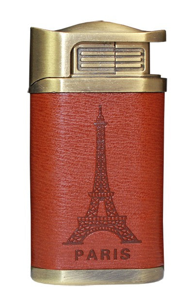 Briquet cuir et métal noir Paris