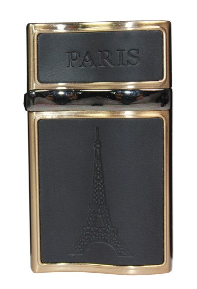 Briquet cuir et métal noir Paris