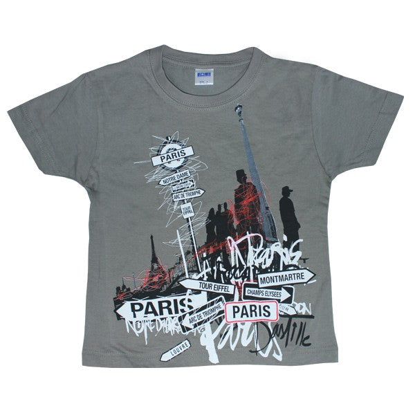 Tee-shirt gris avec graphisme moderne de Paris