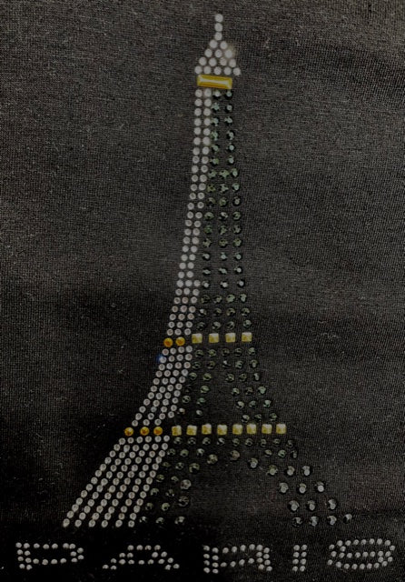 Tee shirt Tour Eiffel Strass 3 couleurs stylisé