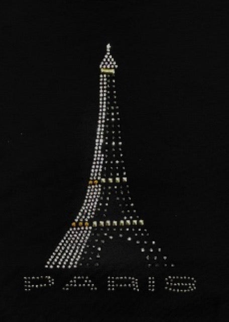 Tee shirt Tour Eiffel Strass 3 couleurs stylisé