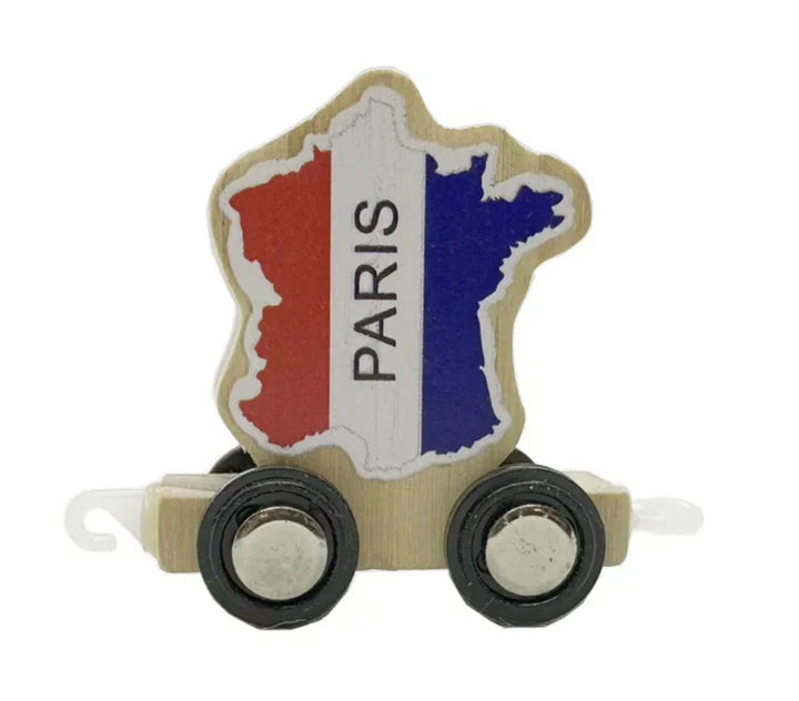 Pequeno trem de Paris com iniciais