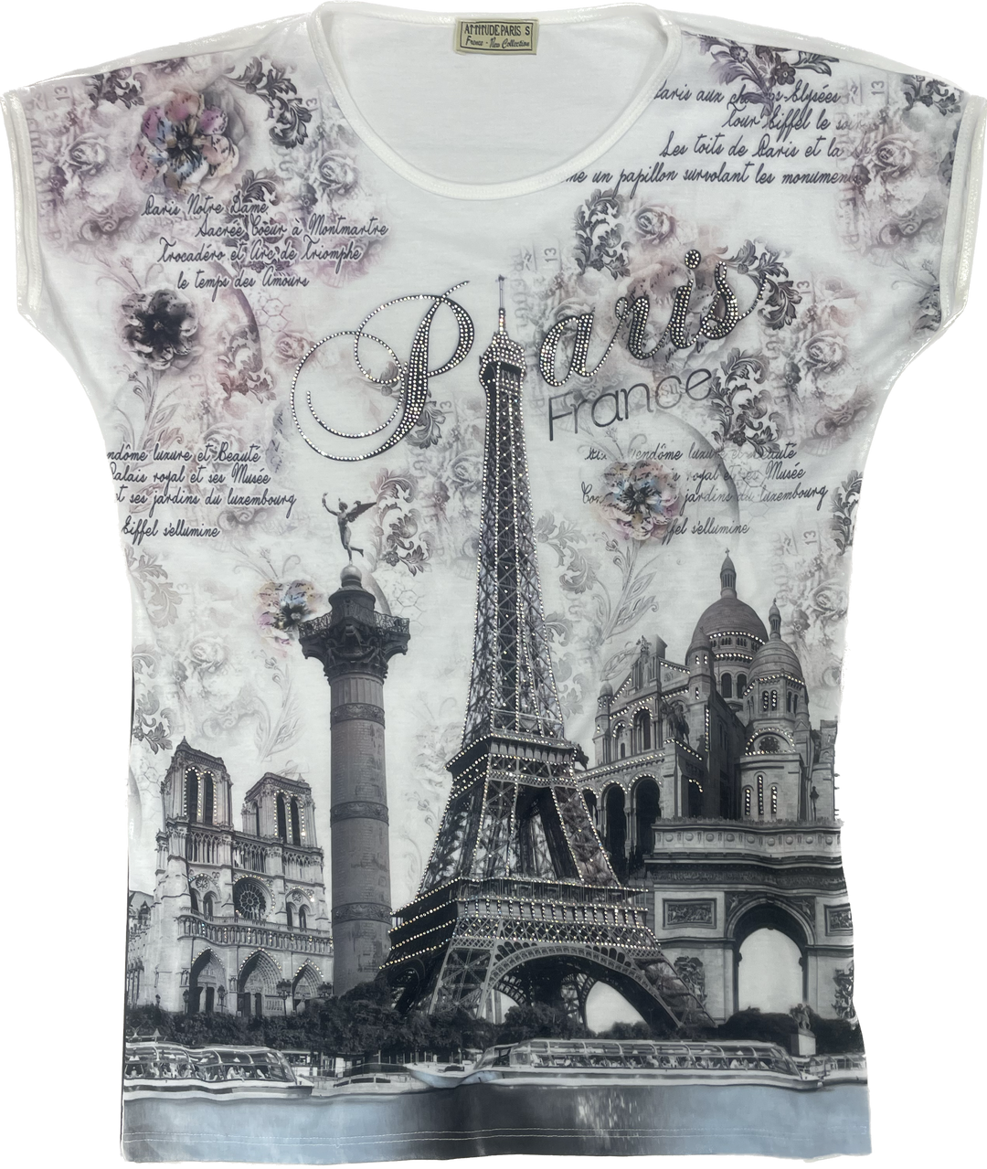 Camiseta Paris França Torre Eiffel Monumentos de Paris