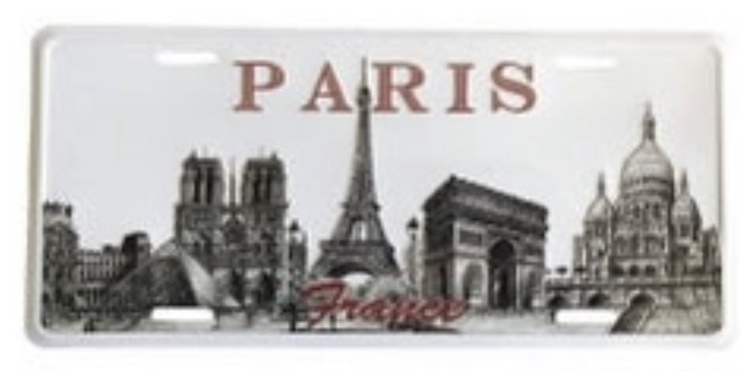 3 Large metal plaques souvenir of Paris monuments in relief