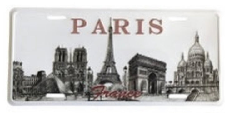 3 Large metal plaques souvenir of Paris monuments in relief